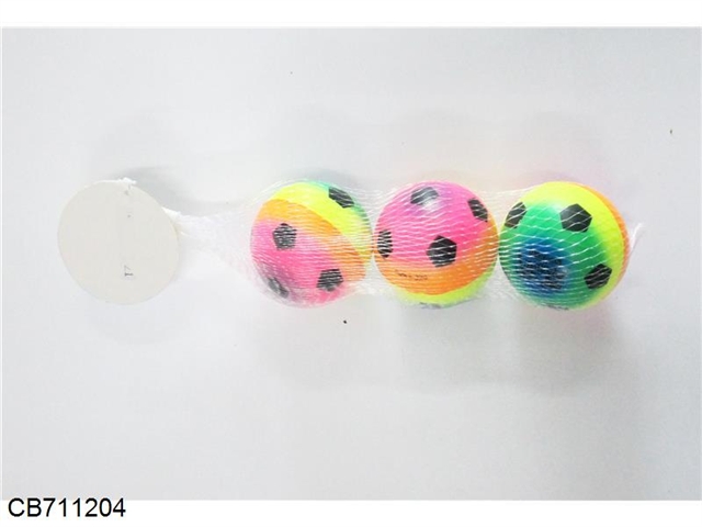 6.3cm rainbow football PU ball three grain