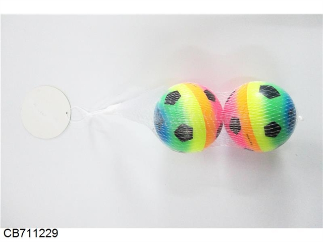 7.6cm rainbow football PU ball two grain