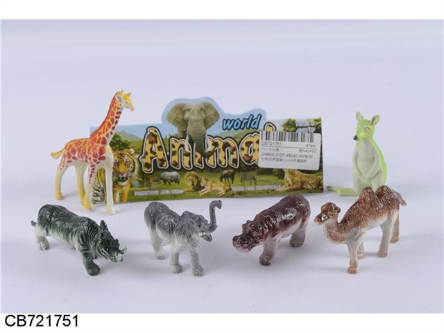 Animal world pack 6pcs giraffe kangaroo Camel