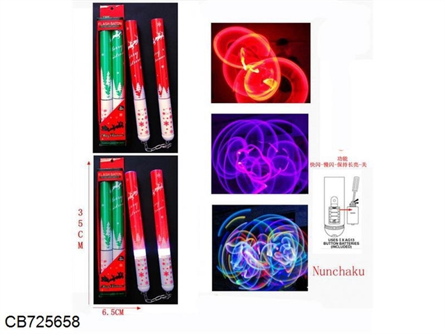 Christmas colourful glowing double stick flash stick (six modes light emitting) package