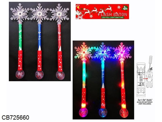 Christmas snowflakes with ball flashing sticks (three patterns light)