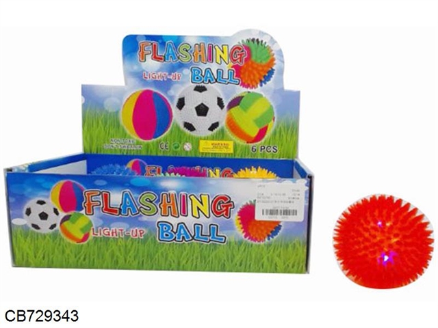 10CM flash monochromatic massage ball 6PCS/ display box