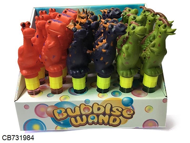 Dinosaur bubble wand 6 mixed 24 / 26ML/ bottle display box