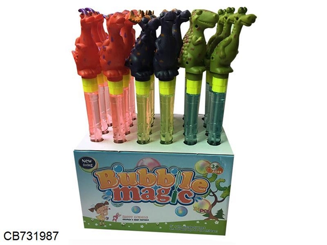 Dinosaur bubble wand 6 mixed 24 / 120ML/ bottle display box