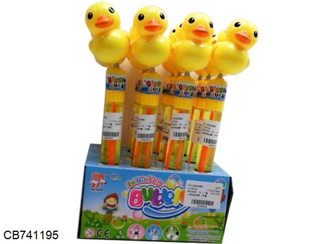 12 small yellow duck bubble stick / display box