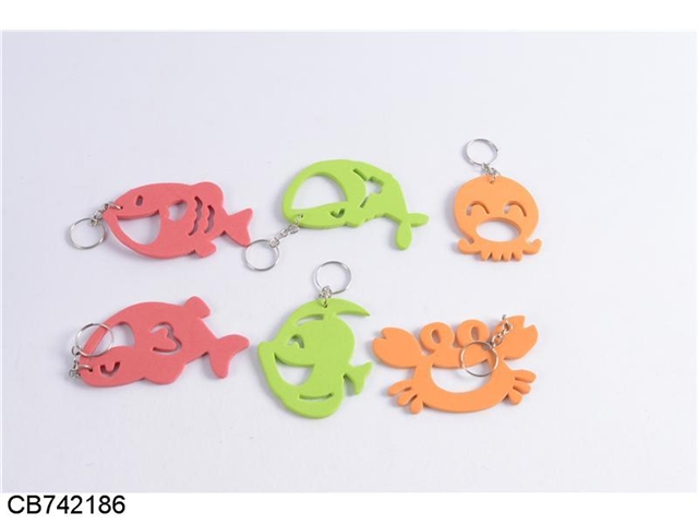 6 mixed EVA Keychain