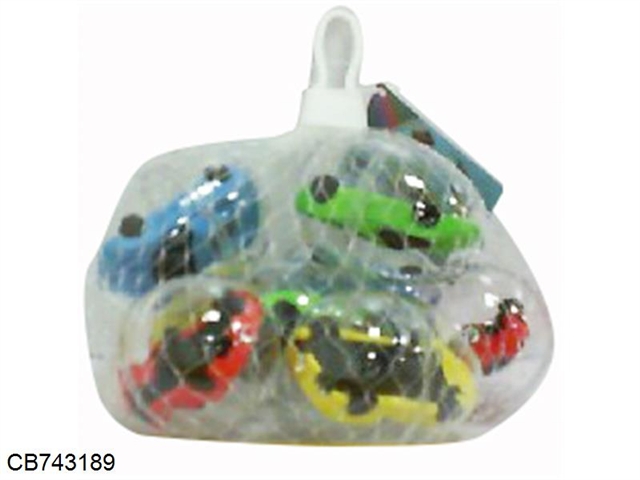 The shell car eraser 4 colors mixed