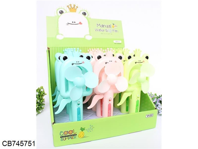 Hand pressed crown frog spray fan 12 / display box (3 colors)