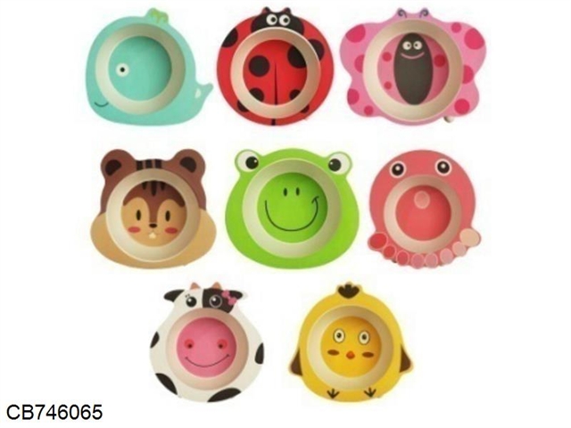 Bamboo fiber children dining animal modeling bowl (8 shapes)