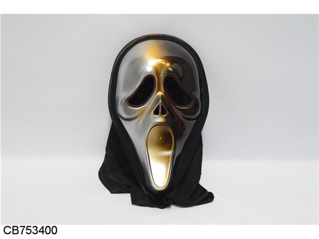 Halloween Black Gold Skull Mask (net cloth)