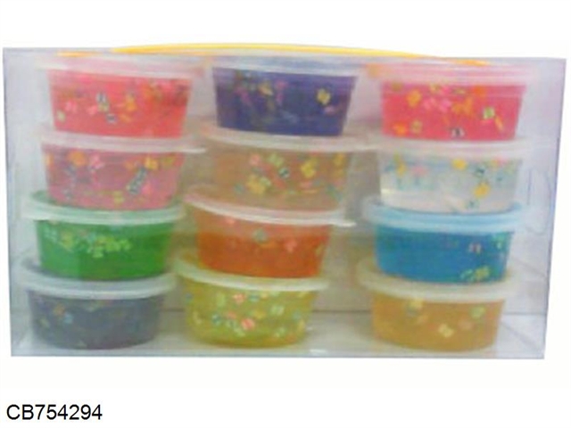 Slim 12-color Butterfly Crystal mud (12 cans)