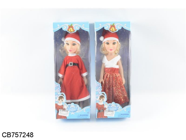 14 inch Christmas Girl Barbie doll with Christmas Music 2 mixed up