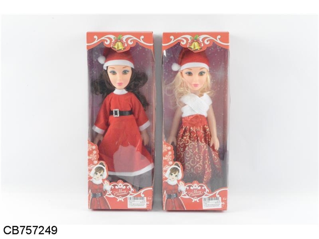 14 inch Christmas Girl Barbie doll with Christmas Music 2 mixed up