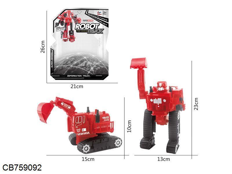 Deformable excavating fire engine