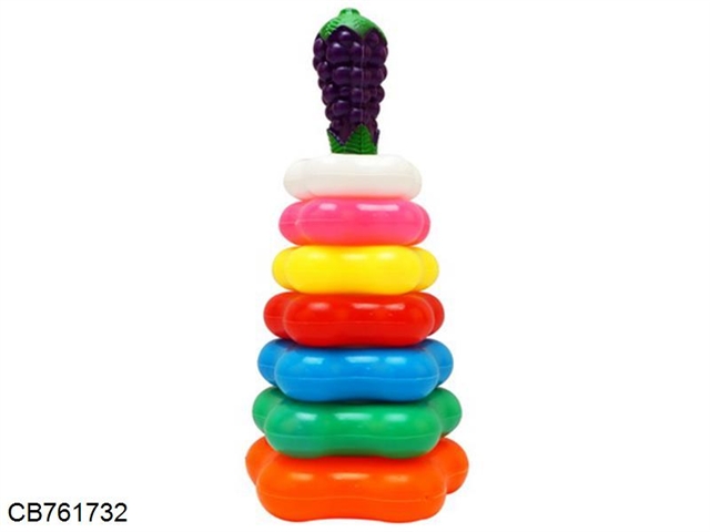 Grapevine rainbow pagoda ring