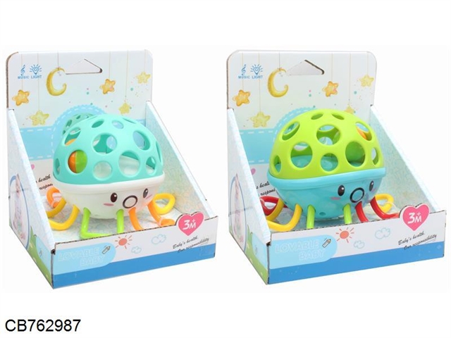 Octopus soft gelatin baby hand ringing with light music