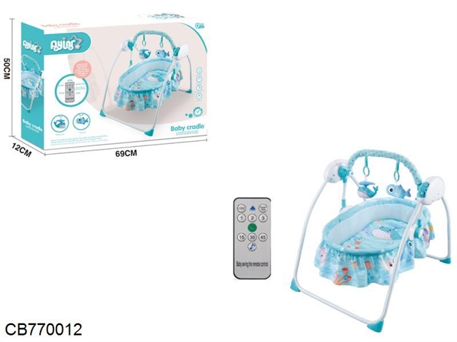 Baby intelligent remote control rocking bed blue