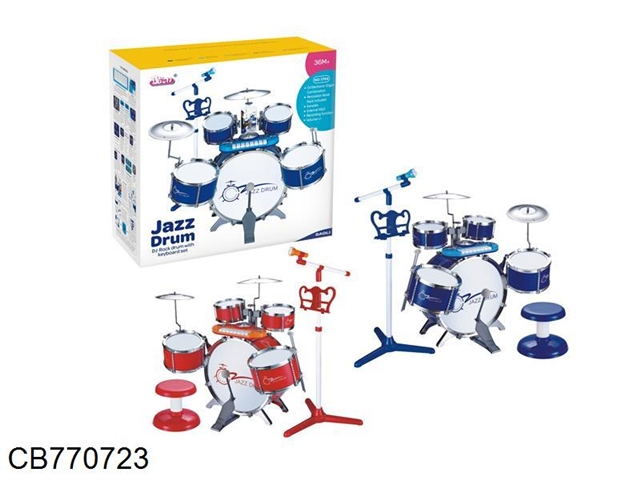 Jazz drum (red / blue, monochrome, 4 * AA without electricity)