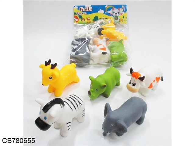 Five sets of enameled animals