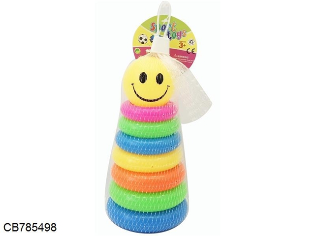 Monochromatic Smiling Face 7 Layers Small Round Rainbow Loop Rainbow Tower