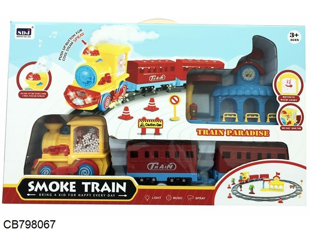 Electric Steam Smoke Railway Train