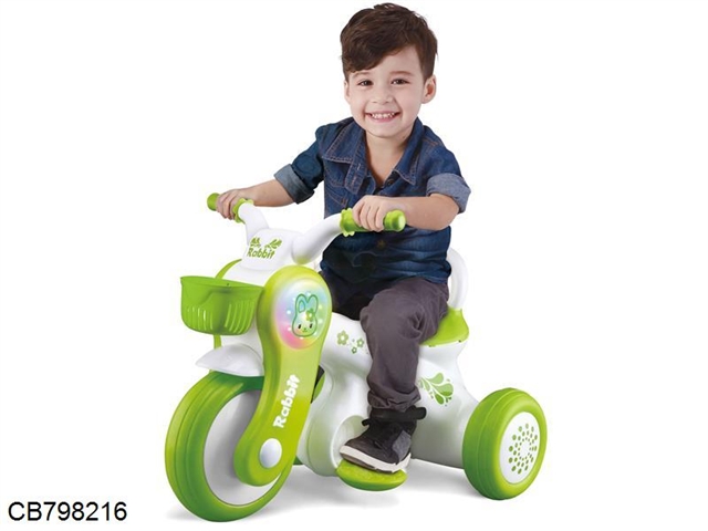 Electric motorcycle stroller with light music (color wheel)