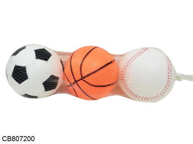 3 sets of 4.5 inch environmental football, basketball and tennis