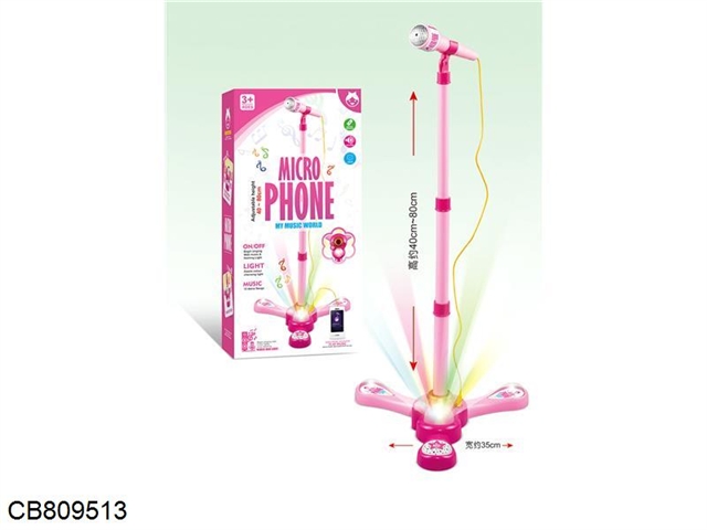 Pink single microphone karaoke (1 light)