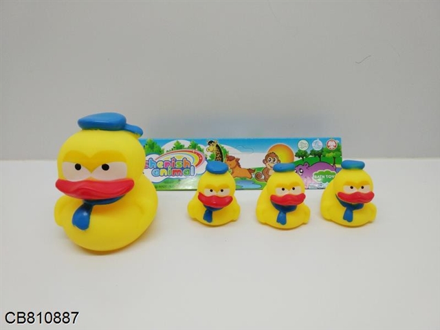 Large scarf duck with three small scarf ducks (11CM, 6CM*3)