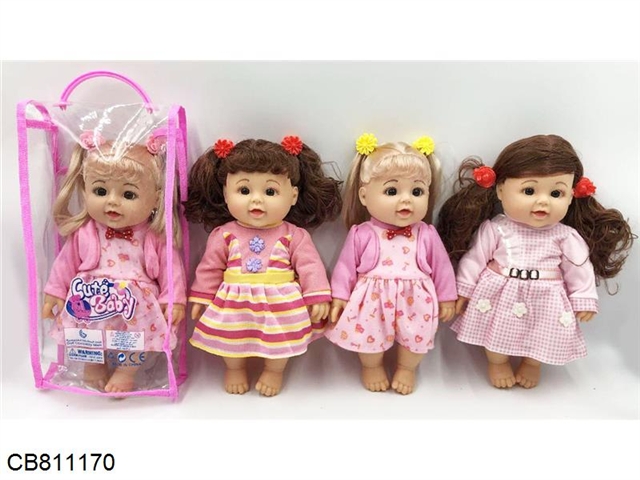 Three 13-inch enameled dolls with four-tone IC mix