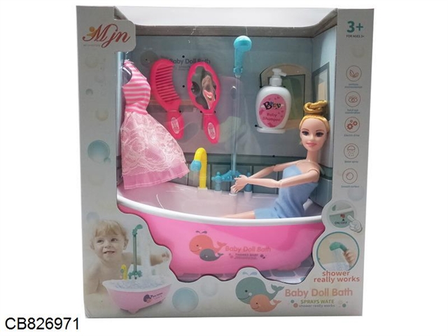 Electroplated bathtub with Barbie