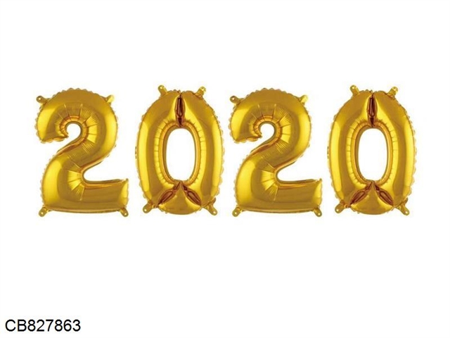 Aluminum small number 2020 (without card)gold