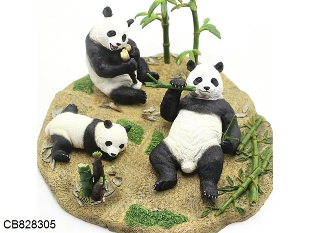 PVC simulation hard glue animal panda platform