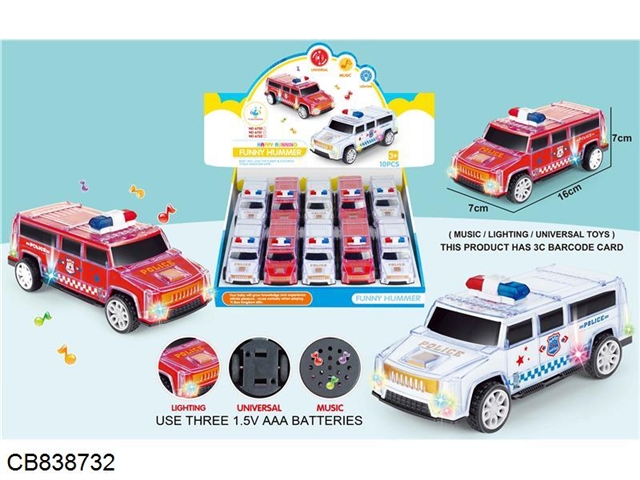 Electric universal HAMA police car (excluding battery) 2 color mix pack 10pcs / box