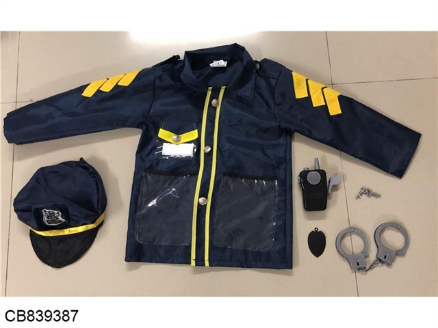 Long sleeve police suit with music walkie talkie