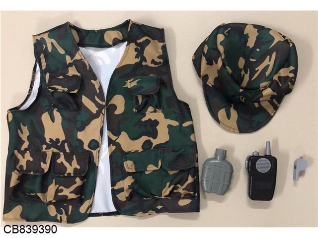 Vest camouflage suit with hat and music intercom