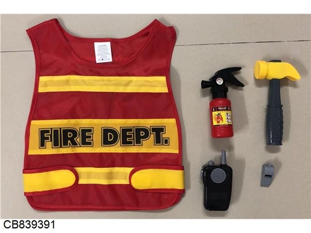 Fire vest with hammer and music walkie talkie