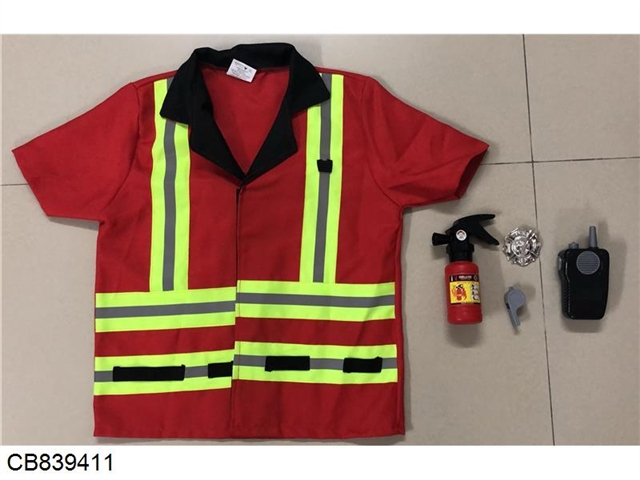 Short sleeve fire fighting suit with music walkie talkie