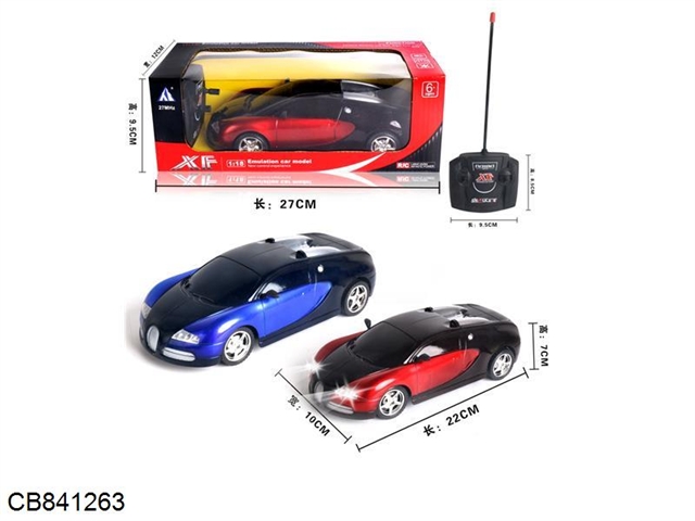 1: 18 four way Bugatti remote control car without electricity and light 2 colors