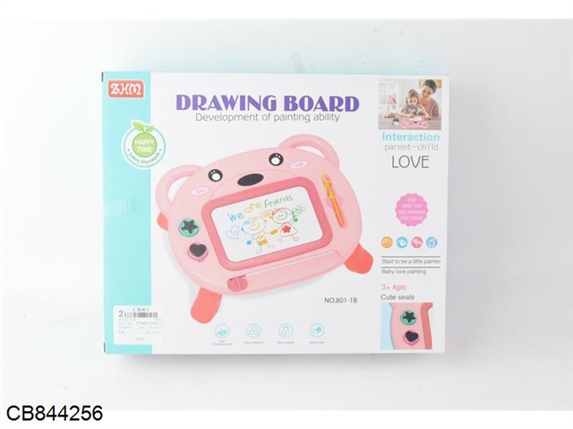 Color magnetic seal bear three in one drawing board