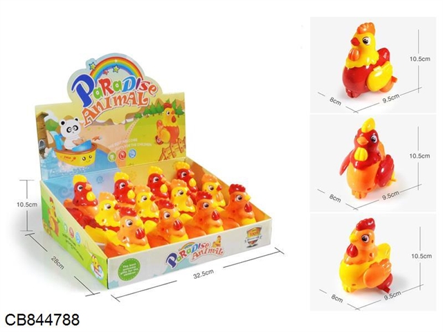Inertia cartoon rooster with action 12pcs / display box