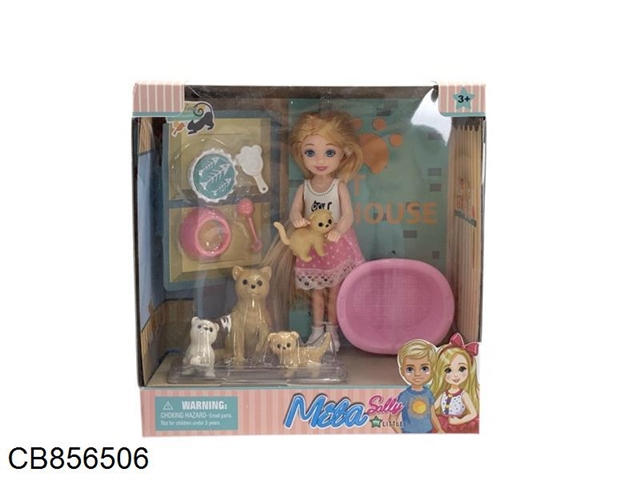 5.5-inch female doll with pet cat series