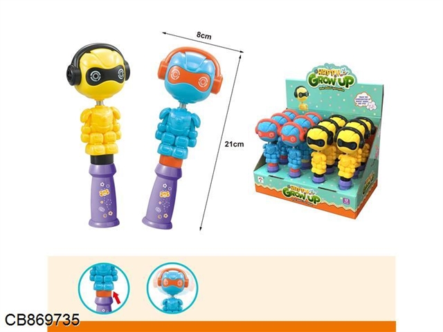 Whistle robot blue/yellow 12 pcs/box