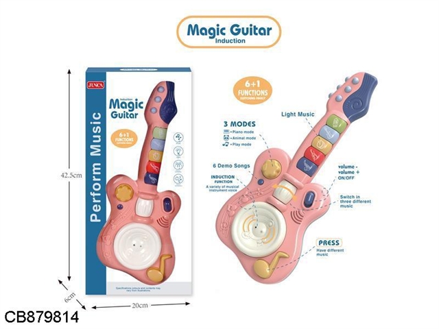 Electronic guitar with induction function (lotus root powder, 3 * AA without electricity)