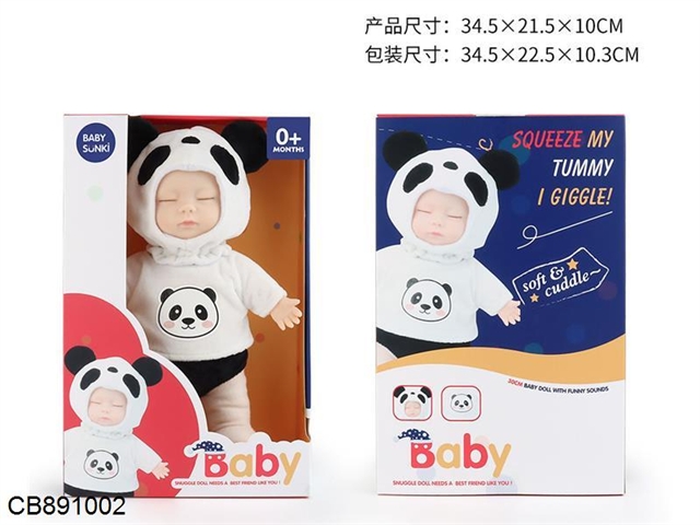 Plush laughter soothes panda doll