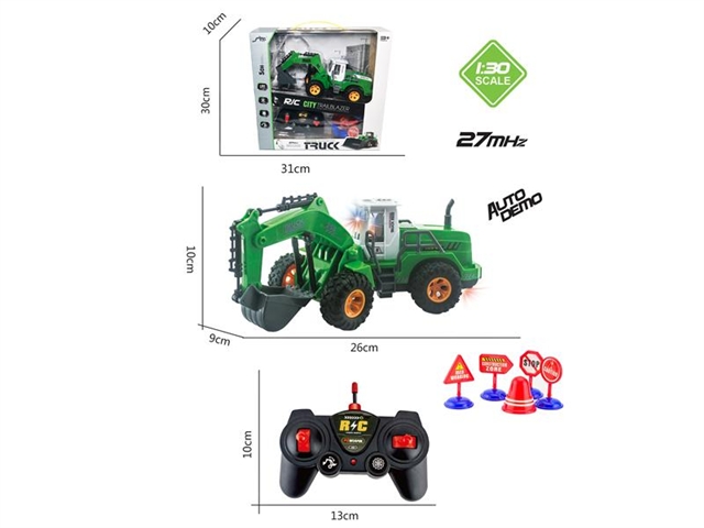 1: 30 Wutong light remote control high arm digging farmers car