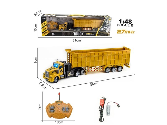 Long head 1:48 four way light remote control dump engineering Trailer