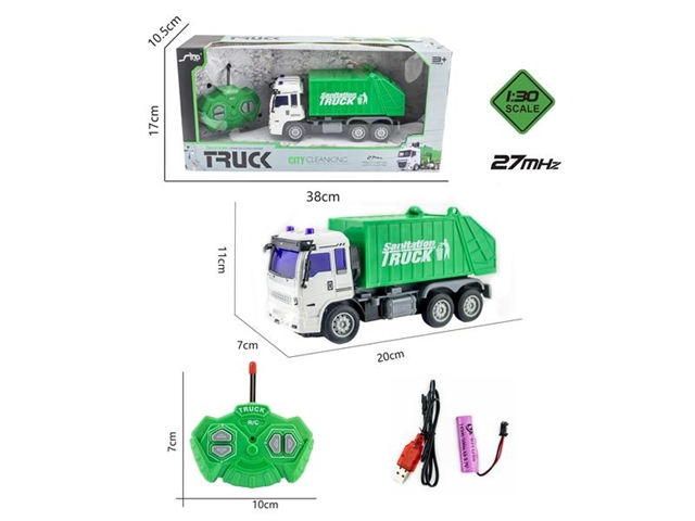 1: 30 four way light remote control garbage sanitation vehicle