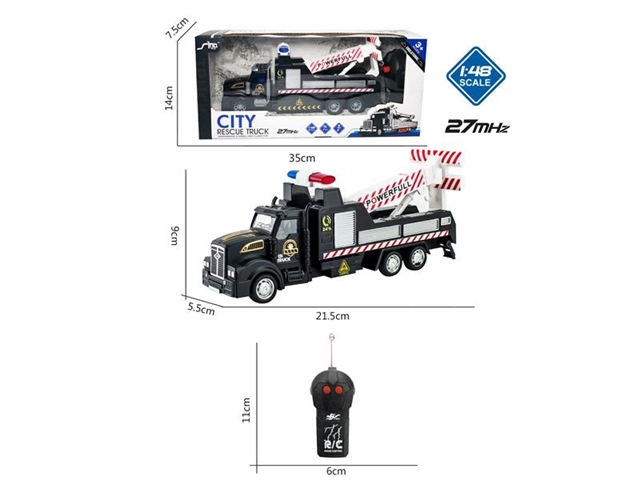 1: 48 two way alloy long head remote control traffic rescue Trailer