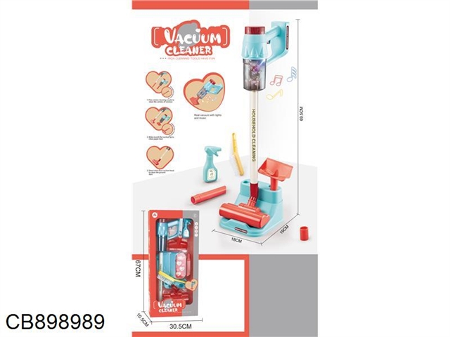 Simulated large box vacuum cleaner set (function: electric light music vacuum cleaner, battery 5*aa not included)